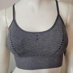 Pro-Fit Sports Bra Seemless Sz. S Gray Removable Cups, Adjustable Straps NWT